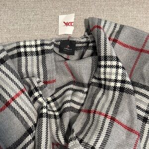 V. FRAAS Gray and Red Plaid scarf/wrap